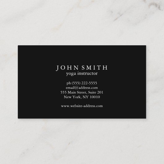 Elegante Spirituele energie yoga Visitekaartje (Achterkant)