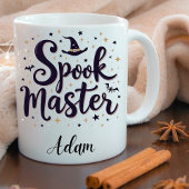 Elegante "Spook Master" Naam Halloween Kalligrafie Mok