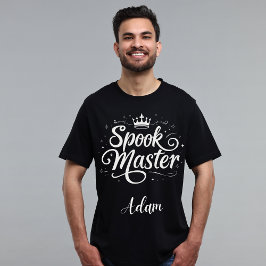 Elegante "Spook Master" Naam Halloween Kalligrafie Trui