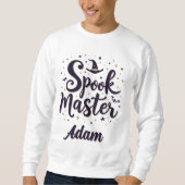 Elegante "Spook Master" Naam Halloween Kalligrafie Trui (Voorkant)