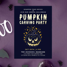 Elegante Spooky Halloween Nachtpompoen Carving