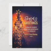 Elegante sprankelende boom zwart Kerstmis Feestdagenkaart (Voorkant)