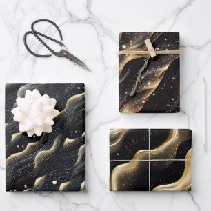 Elegante sprankelende fantasie en duintexturen inpakpapier vel