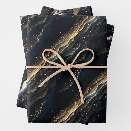 Elegante sprankelende fantasie en duintexturen inpakpapier vel (In situ)