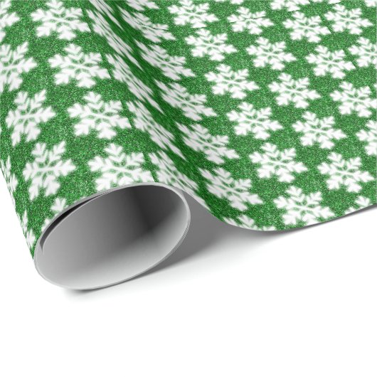 Elegante sprankelende glitter groene ijzige sneeuw cadeaupapier (Rol Hoek)