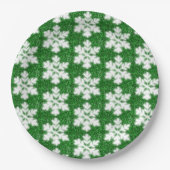 Elegante sprankelende glitter groene ijzige sneeuw papieren bordje (Voorkant)