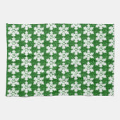 Elegante sprankelende glitter groene ijzige sneeuw theedoek (Horizontaal)