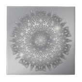 Elegante sprankelende gloeiende zilveren metallic  tegeltje (Voorkant)