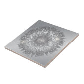 Elegante sprankelende gloeiende zilveren metallic  tegeltje (Zijkant)