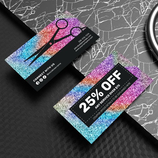 Elegante sprankelende holografische glitter Haarst Kortingskaartje