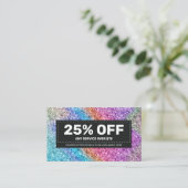 Elegante sprankelende holografische glitter Haarst Kortingskaartje (Staand voorkant)