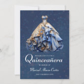 Elegante sprankelende quinceanera jurk kaart (Voorkant)