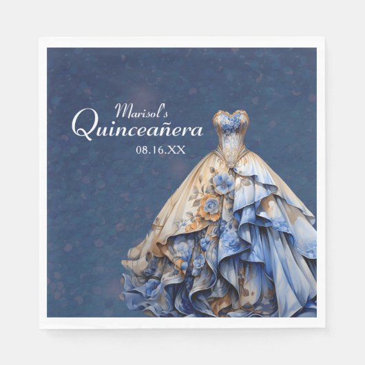 Elegante sprankelende quinceanera jurk servet (Voorkant)