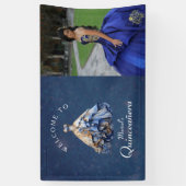 Elegante sprankelende quinceanera jurk spandoek (Verticaal)