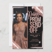 Elegante sprankelende roze prom Stuur DIY Foto Kaart (Voorkant)