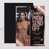 Elegante sprankelende roze prom Stuur DIY Foto Kaart (Voorkant / Achterkant)