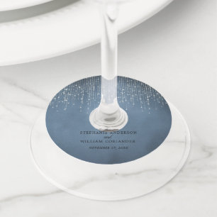 Elegante Sprankelende String Lights Denim Blue Bru Wijnglaslabel