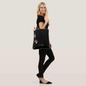 Elegante Spring Black Floral Boho Schattigee Canva Tote Bag (Op model)