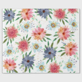 Elegante Spring Boho Chic Goud Bloemen Wildbloem Cadeaupapier (Vlak)