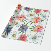 Elegante Spring Boho Chic Goud Bloemen Wildbloem Cadeaupapier (Uitgerold)