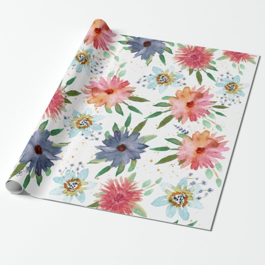 Elegante Spring Boho Chic Goud Bloemen Wildbloem Cadeaupapier (Uitgerold)