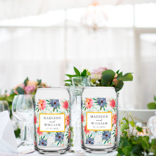 Elegante Spring Boho Chic Green Wildflower Blikvorm Glas