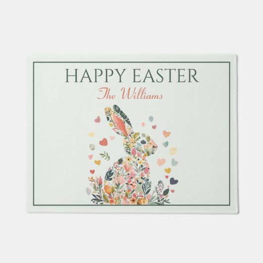 Elegante Spring Bunny Welkom Deurmat (Voorkant)