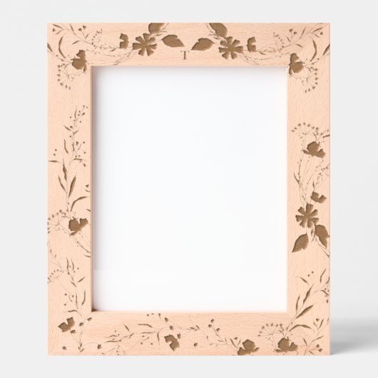 Elegante Spring Floral Houten Afbeelding Laser Gegraveerde Lijstjes (Voorkant)