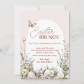 Elegante Spring Flower Easter Brunch Kaart (Voorkant)