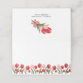 Elegante Spring Flower Tulip Roze en Rood Plaatskaartje (Buitenkant ongevouwen)