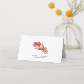 Elegante Spring Flower Tulip Roze en Rood Plaatskaartje (Achterkant)