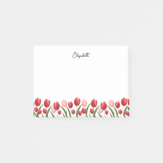 Elegante Spring Flower Tulip Roze en Rood Post-it® Notes