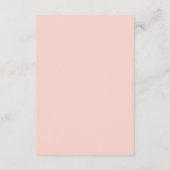 Elegante Spring Roos Blush Roze Lijst bruiloft Informatiekaartje (Achterkant)