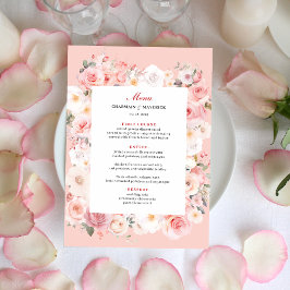 Elegante Spring Roos Blush Roze Lijst bruiloft Menu