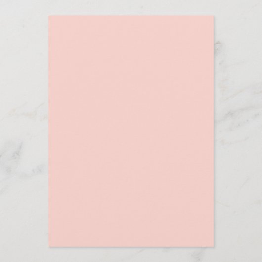 Elegante Spring Roos Blush Roze Lijst bruiloft Menu (Achterkant)