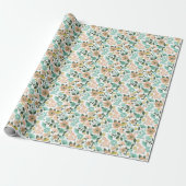 Elegante Spring Wildflower Bloemen Paashaas Cadeaupapier (Uitgerold)