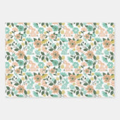 Elegante Spring Wildflower Bloemen Paashaas Inpakpapier Vel (Voorkant 2)