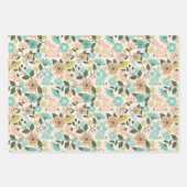 Elegante Spring Wildflower Bloemen Paashaas Inpakpapier Vel (Voorkant)