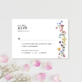 Elegante Spring Wildflower Floral Garden Wedding RSVP Kaartje