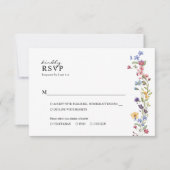 Elegante Spring Wildflower Floral Garden Wedding RSVP Kaartje (Voorkant)