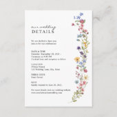 Elegante Spring Wildflower Garden Wedding Details Informatiekaartje (Voorkant)