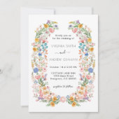 Elegante Spring Wildflower Meadow Garden Wedding Kaart (Voorkant)