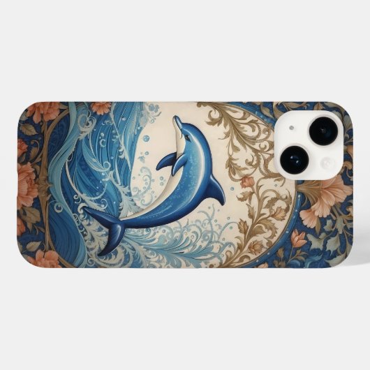 Elegante springdolfijn William Morris geïnspireerd Case-Mate iPhone Case (Achterkant (horizontaal))