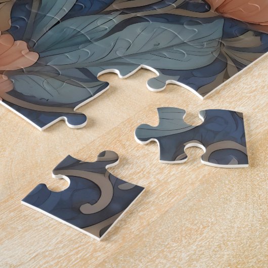 Elegante springdolfijn William Morris geïnspireerd Legpuzzel (Zijkant)