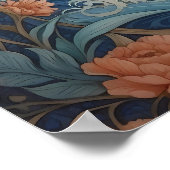 Elegante springdolfijn William Morris geïnspireerd Poster (Hoek)