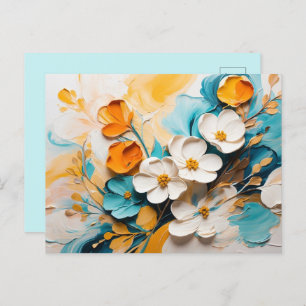 Elegante Springtime Bloemenolie Acryl Briefkaart