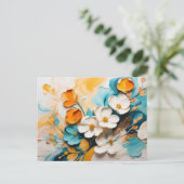 Elegante Springtime Bloemenolie Acryl Briefkaart (Staand voorkant)