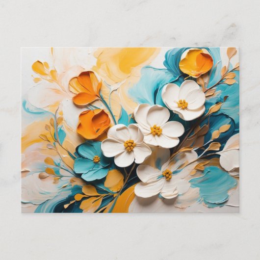 Elegante Springtime Bloemenolie Acryl Briefkaart (Voorkant)
