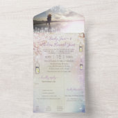 Elegante Sprookjesbos Krans Foto Bruiloft Alles All In One Uitnodiging (Binnen)