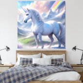 Elegante Sprookjeseenhoorn in een Fantasy Vale Canvas Afdruk (Insitu (Slaapkamer))